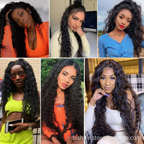 Wholesale Raw Brazilian Virgin Hair water wave wigs HD Lace 13x4  Water Wave Lace Frontal  Human Hair Wig Deep Water Wig
